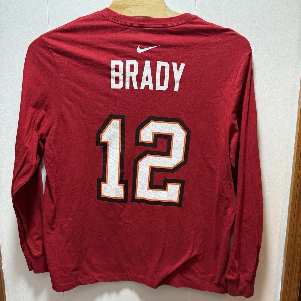 Tampa Bay Super Bowl LIV #12 Tom Brady Nike Men's Red T-Shirt Sz XXL Long Sleeve